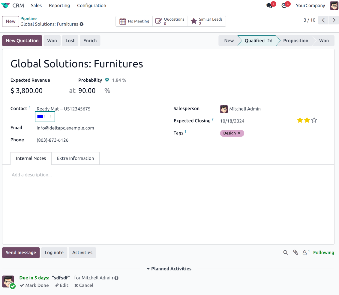 CRM: customer color codes