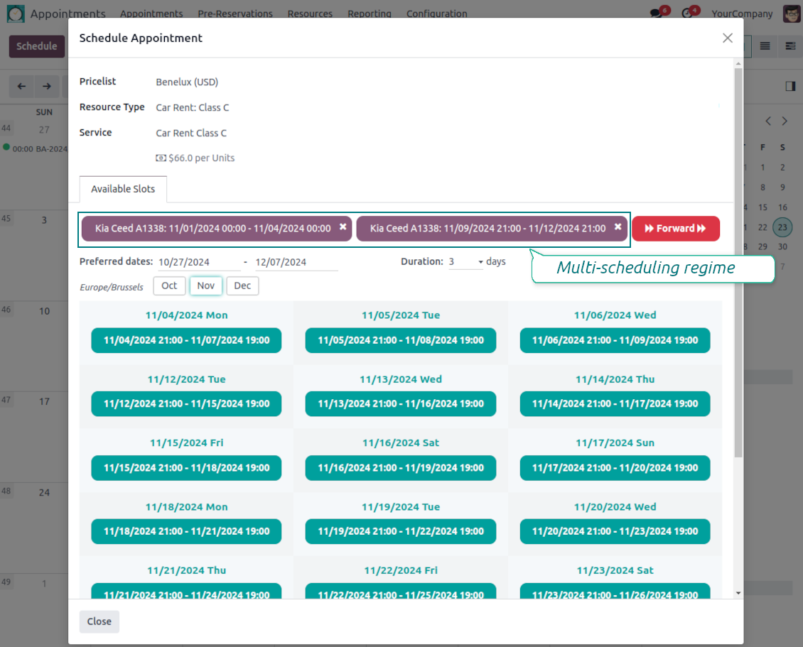 Appointment wizard: multi-scheduling