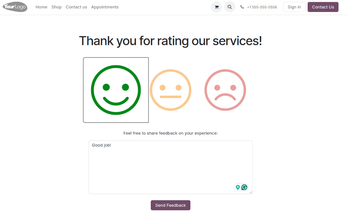 Extra appointment feedback comment