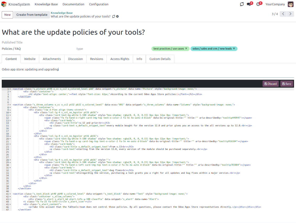 Switch to the XML editor