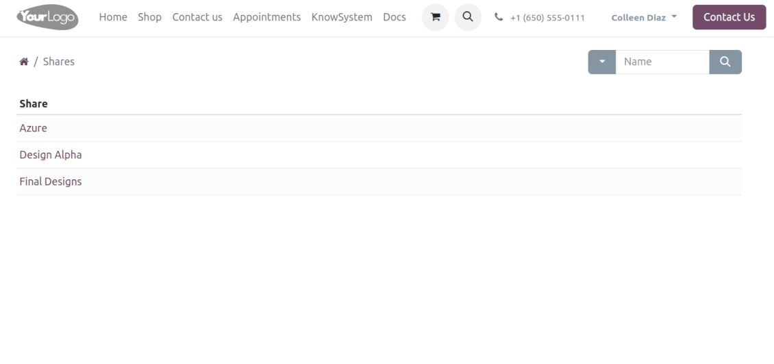 Odoo portal entry: DMS