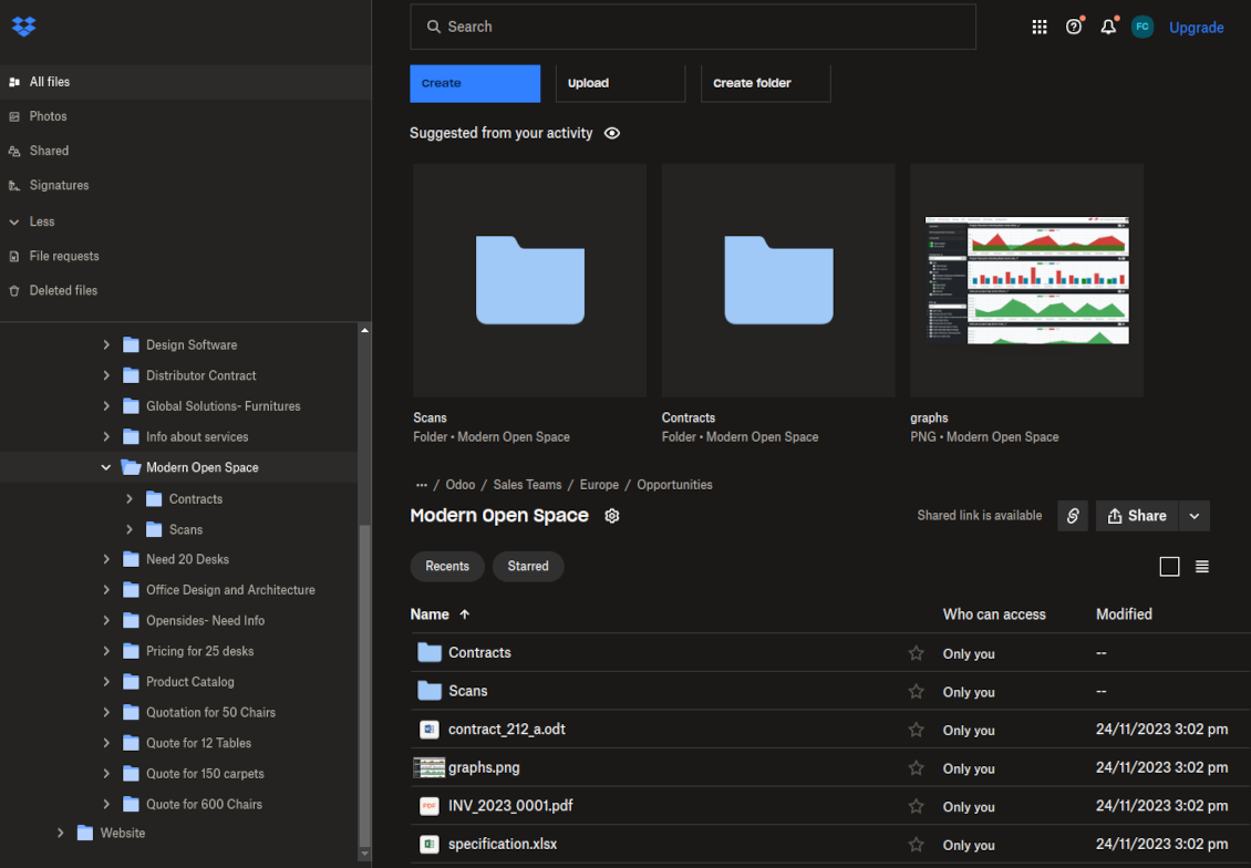 Document-related folder in Dropbox
