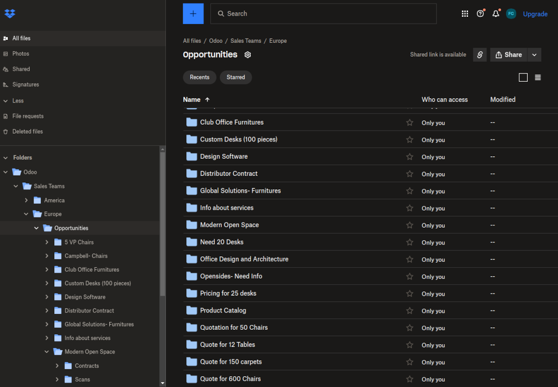 Dropbox subdirectories