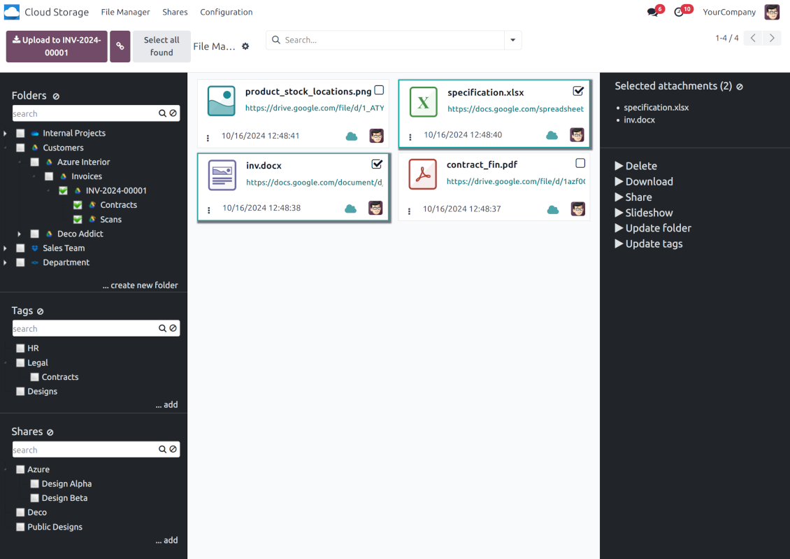Synchronize Odoo folders with Google Drive