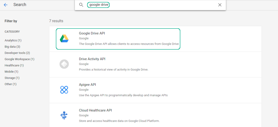 Finding the Google Drive API
