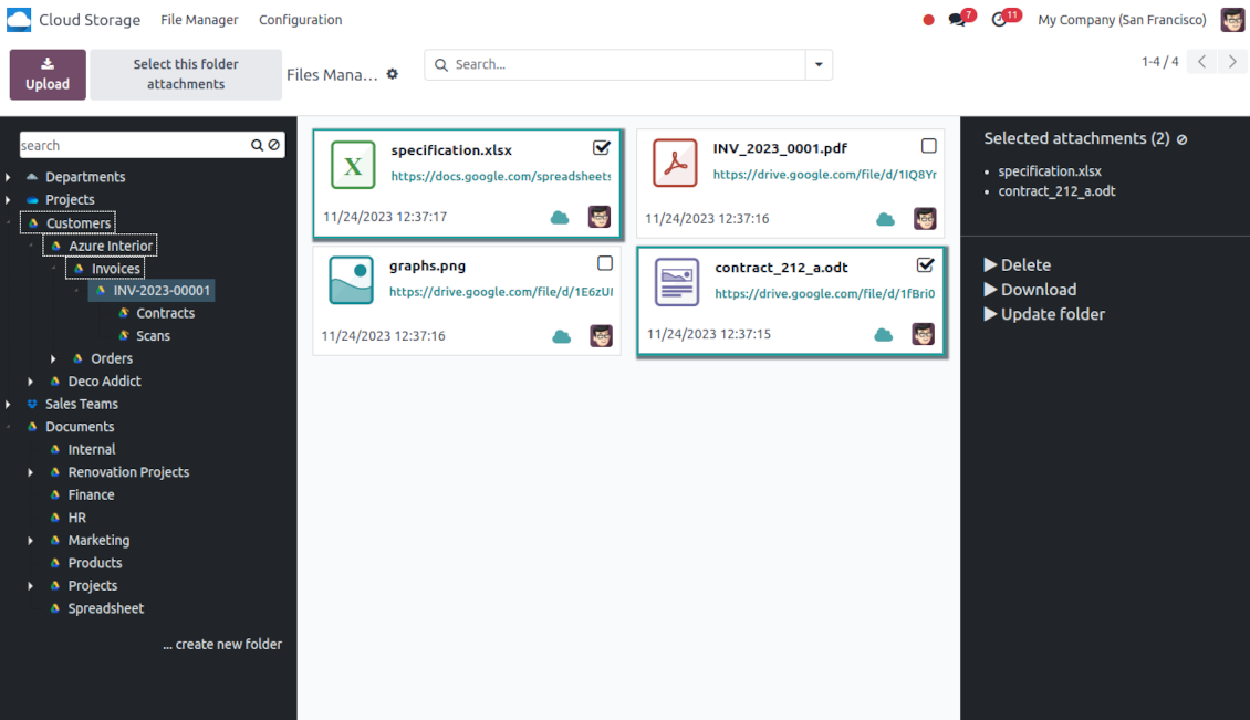 Synchronize Odoo folders with Google Drive