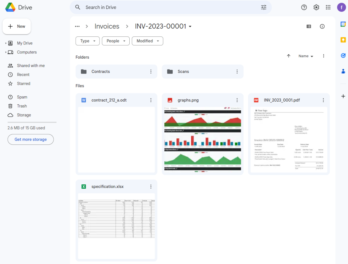 Document-related folder in Google Drive