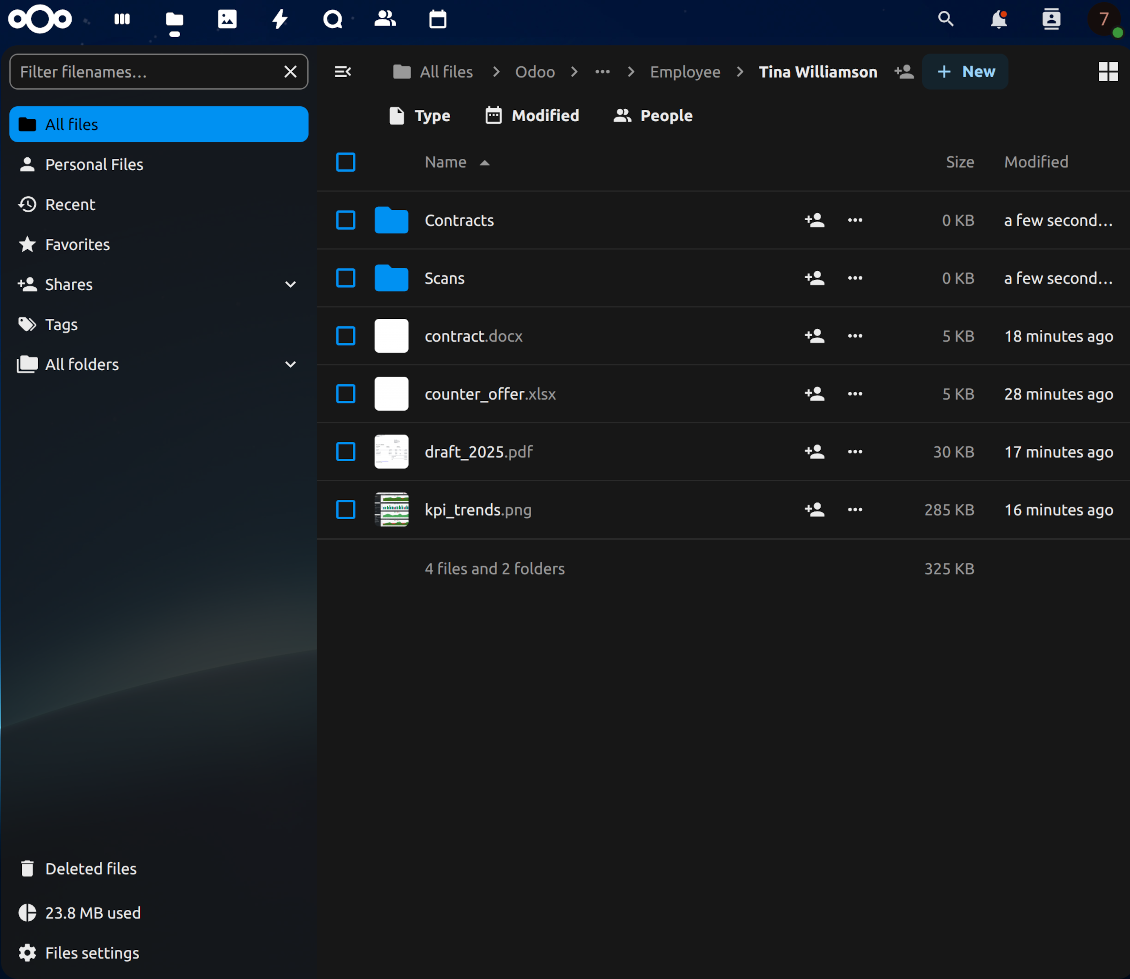 Document-related folder in ownCloud/Nextcloud