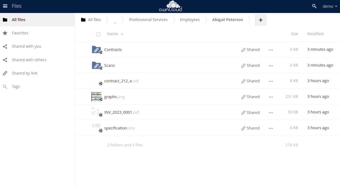 Document-related folder in ownCloud/Nextcloud