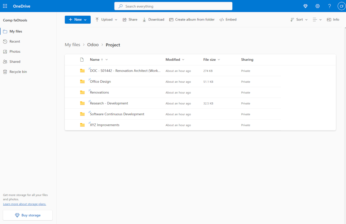 OneDrive/SharePoint subdirectories