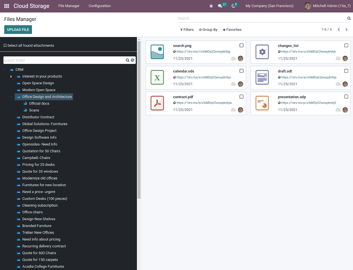 Sync Odoo folders to OneDrive / SharePoint