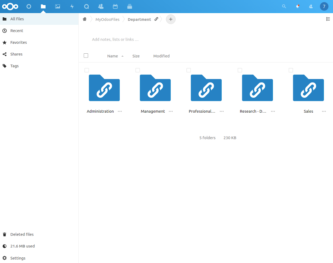 Document-related folder in ownCloud / Nextcloud