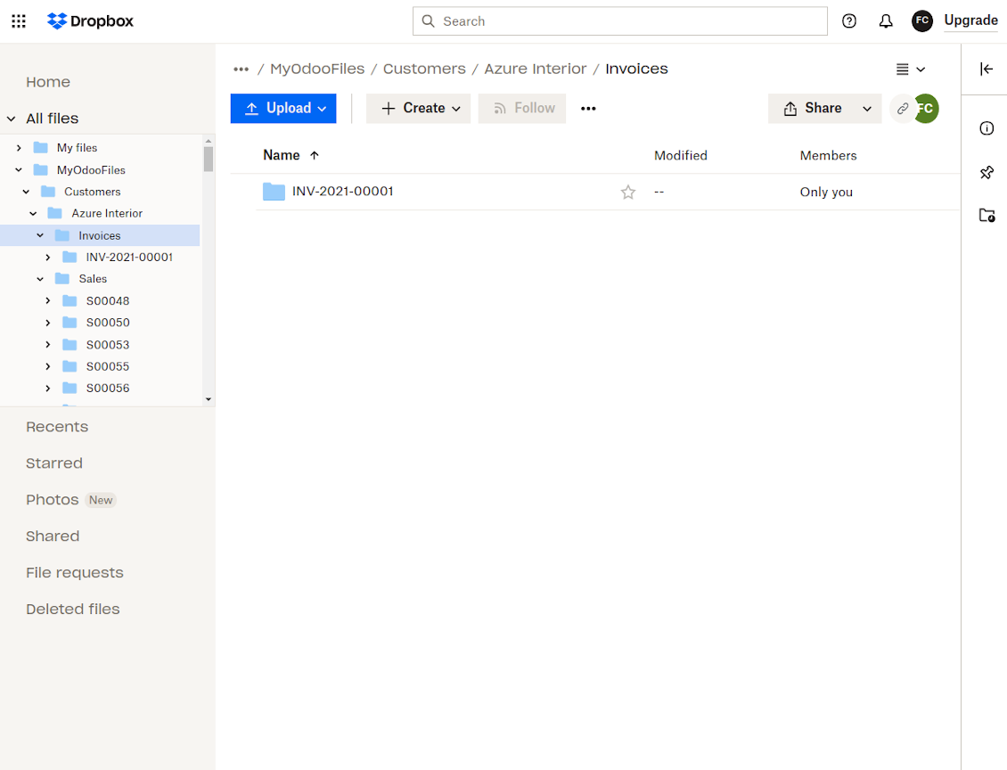 Document-related folder in Dropbox