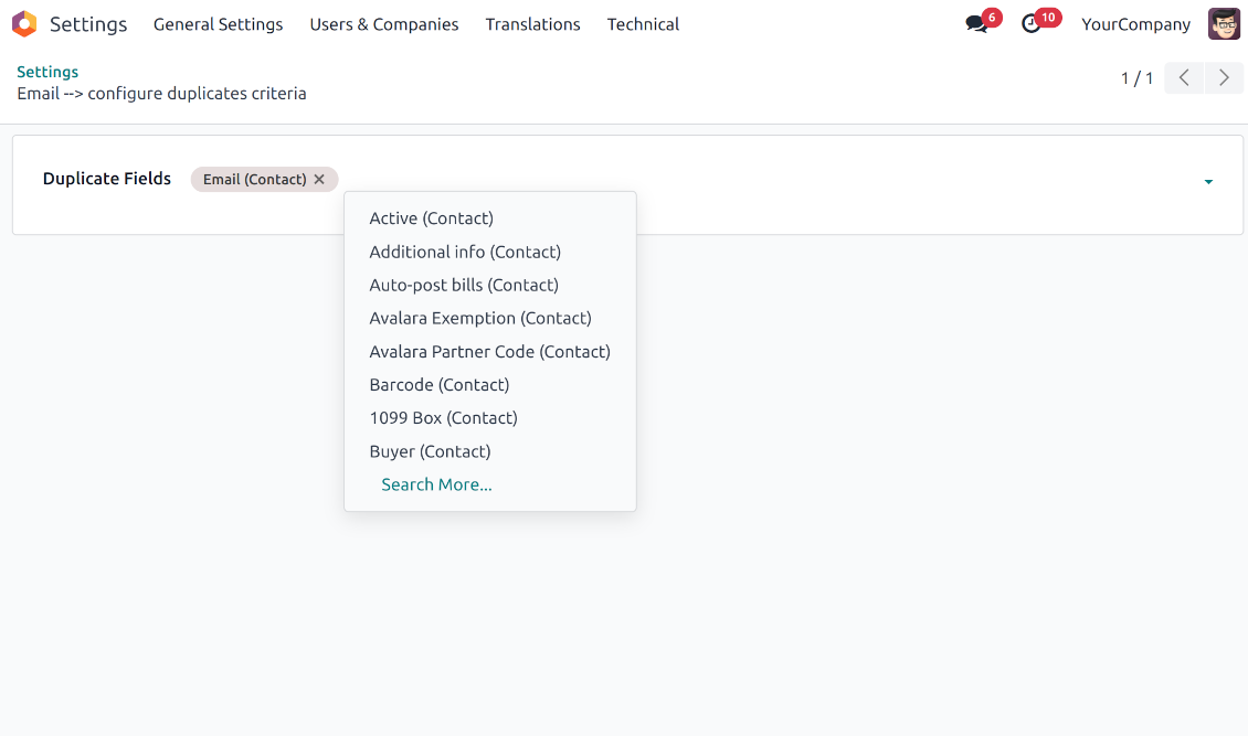 Rigid parameters to consider contact duplicates