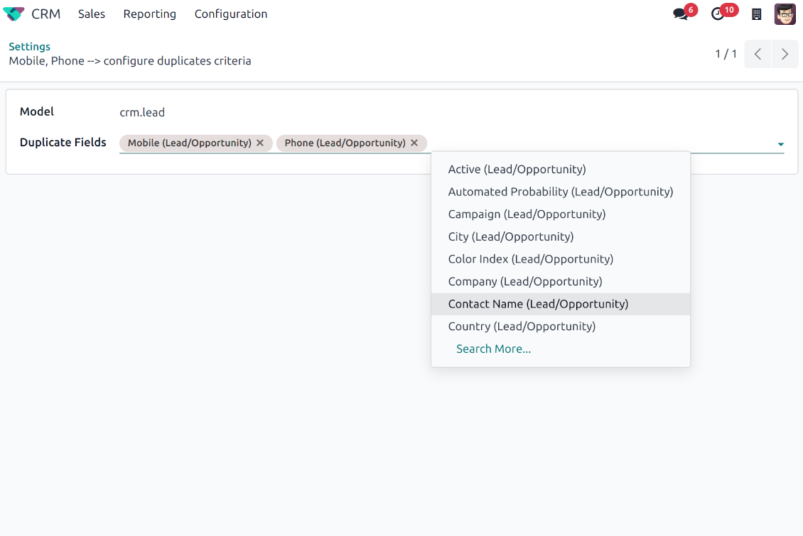 Odoo: duplicates parameters
