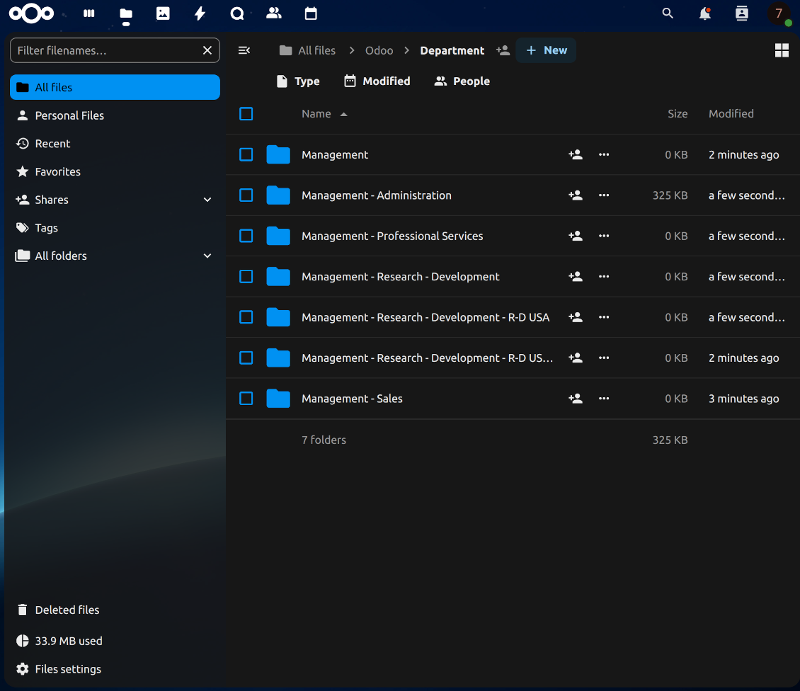 Odoo Nextcloud/ownCloud sync