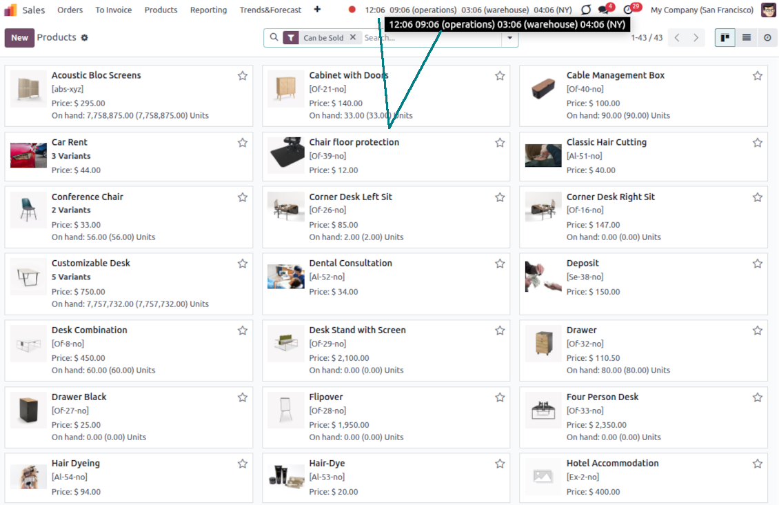Any Odoo module clocks