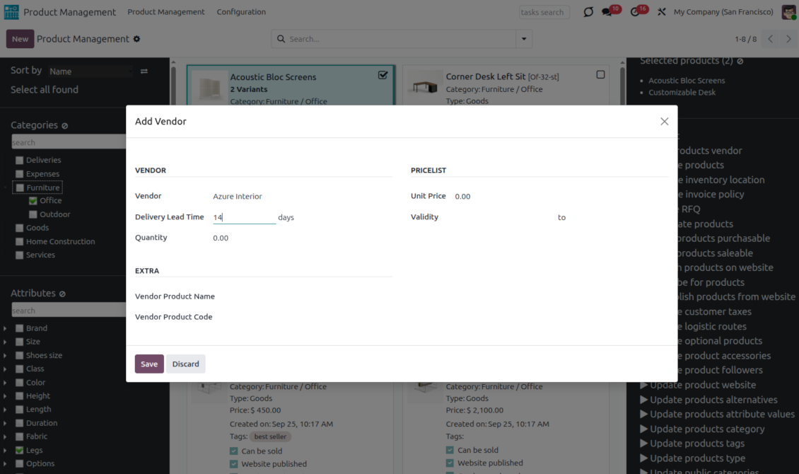 Mass update of Odoo product suppliers