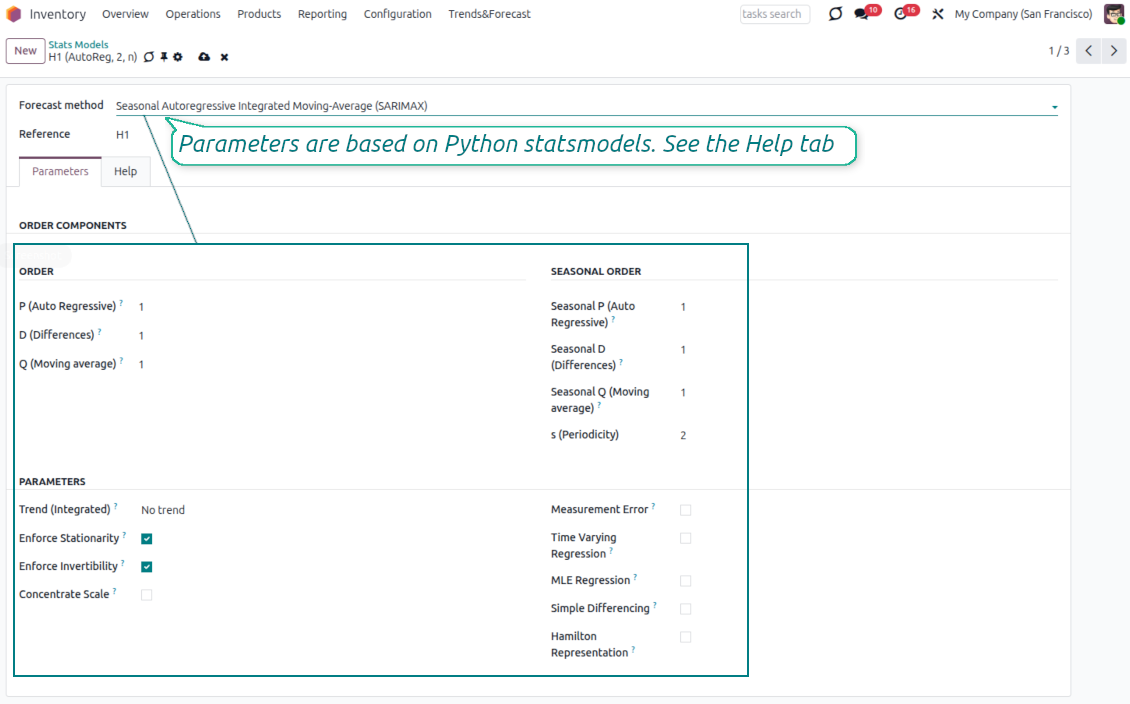 Stats model: SARIMAX example