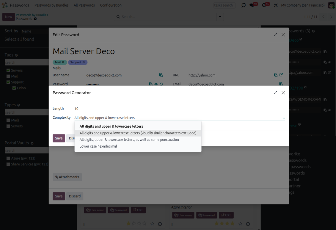 Password auto-creation wizard