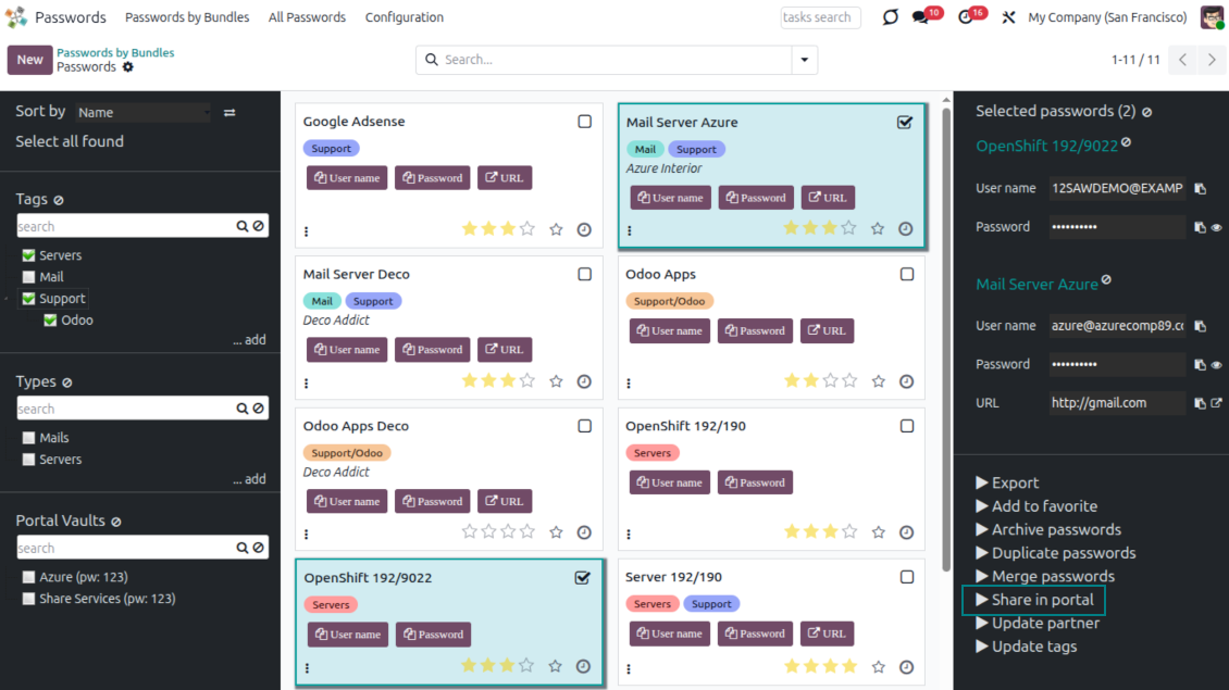 Portal vaults: invite users