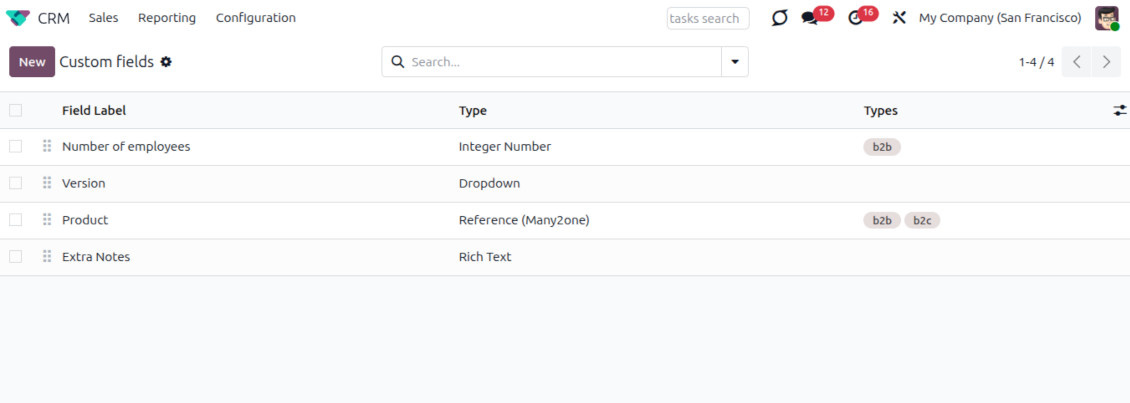 Odoo custom leads fields