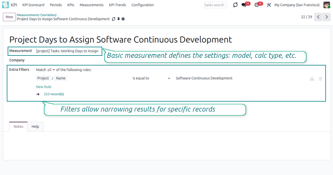 KPI variable - precision of basic measurement