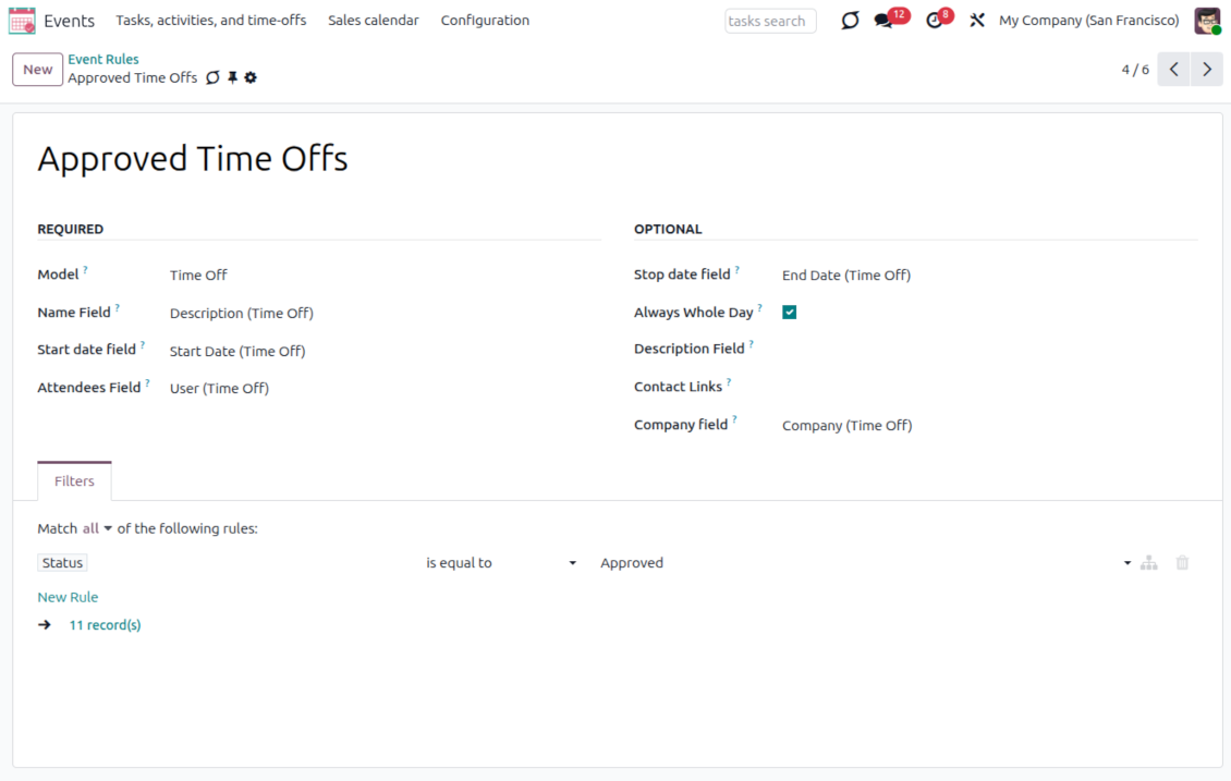 HR leaves/holidays merged calendar