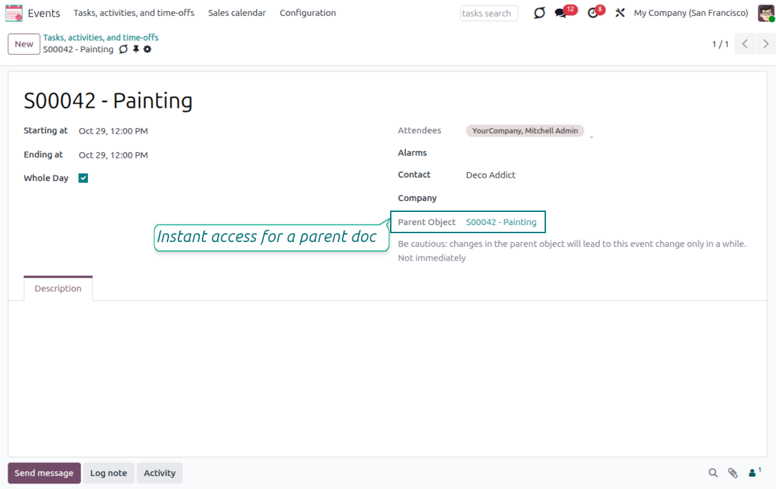 Parent object from Odoo joint event