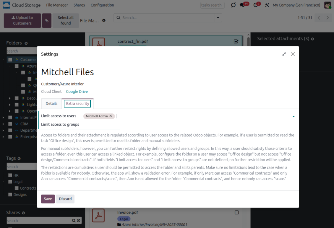 Folders security groups and users