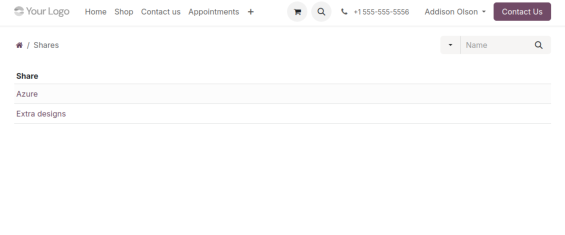 Odoo portal entry: DMS