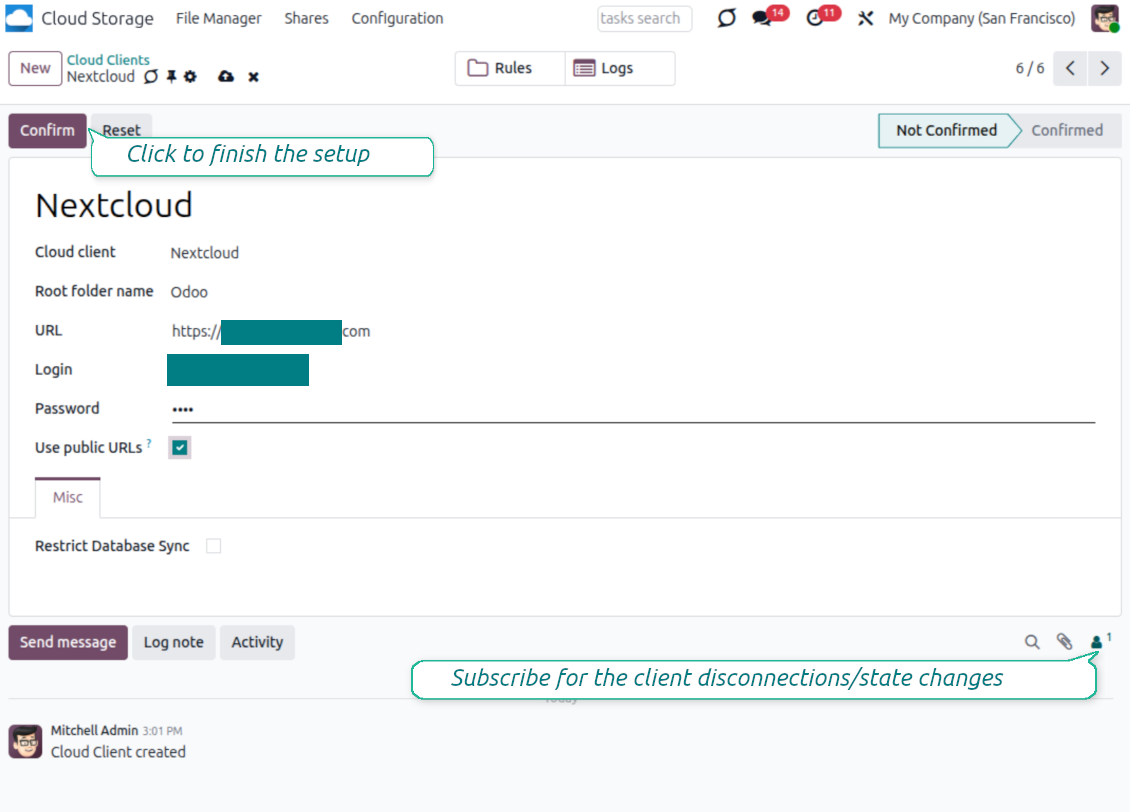 ownCloud / Nextcloud Odoo integration
