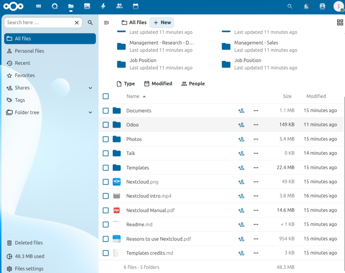 Odoo's root folder is in ownCloud/Nextcloud