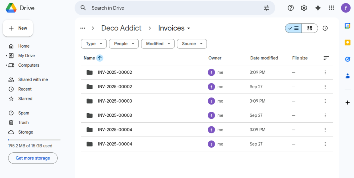 Google Drive subdirectories