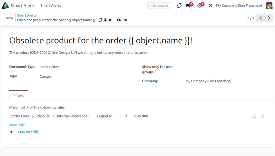 Sale order warnings