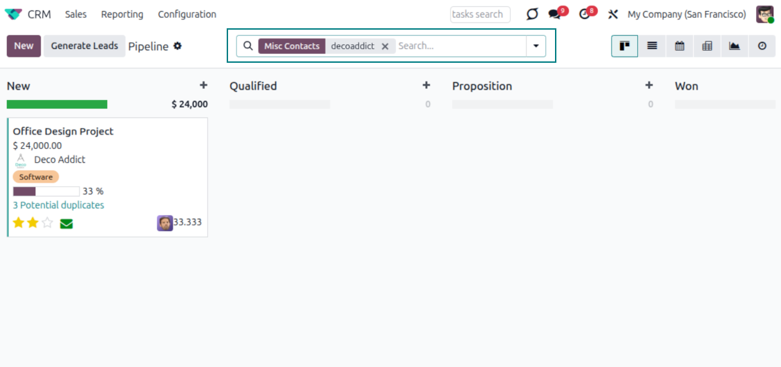Search by misc contact data