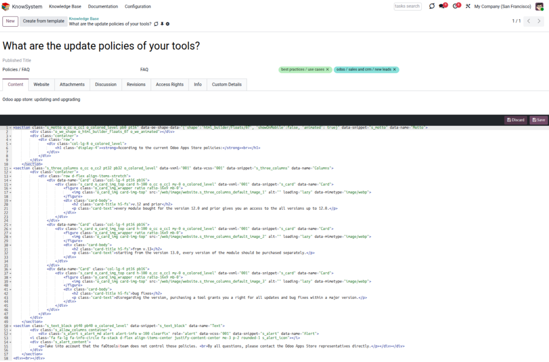 Switch to the XML editor
