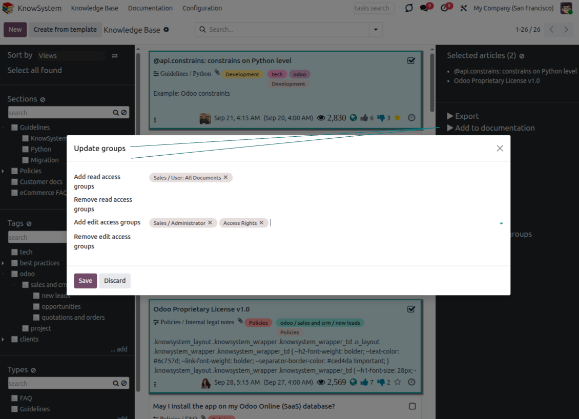Update KMS articles in batch