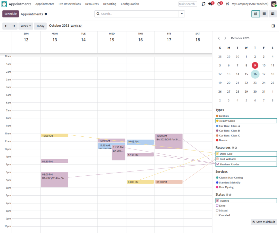 Appointment single view filters