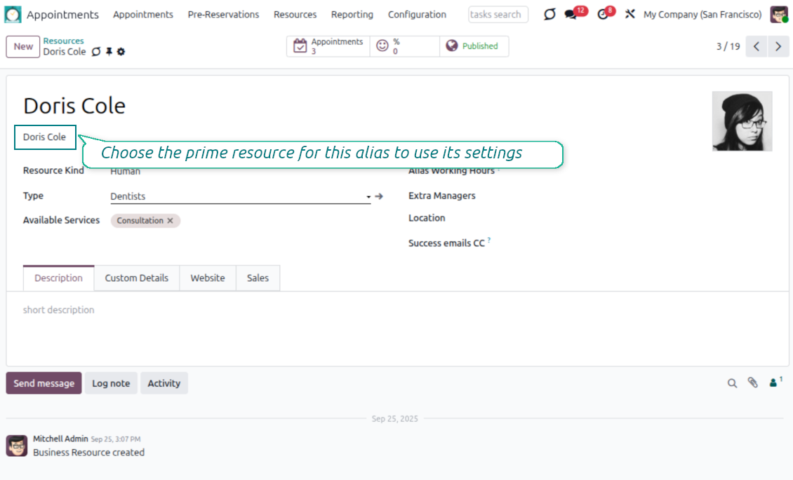 Appointment resource aliases