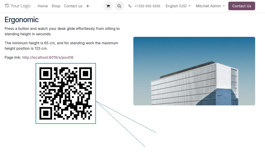 Odoo website QR codes