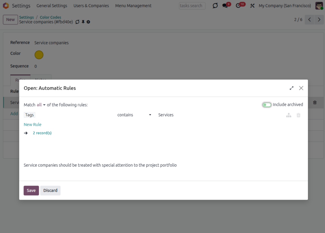 Color auto-assignment