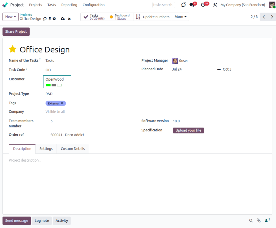 Odoo projects: color coding