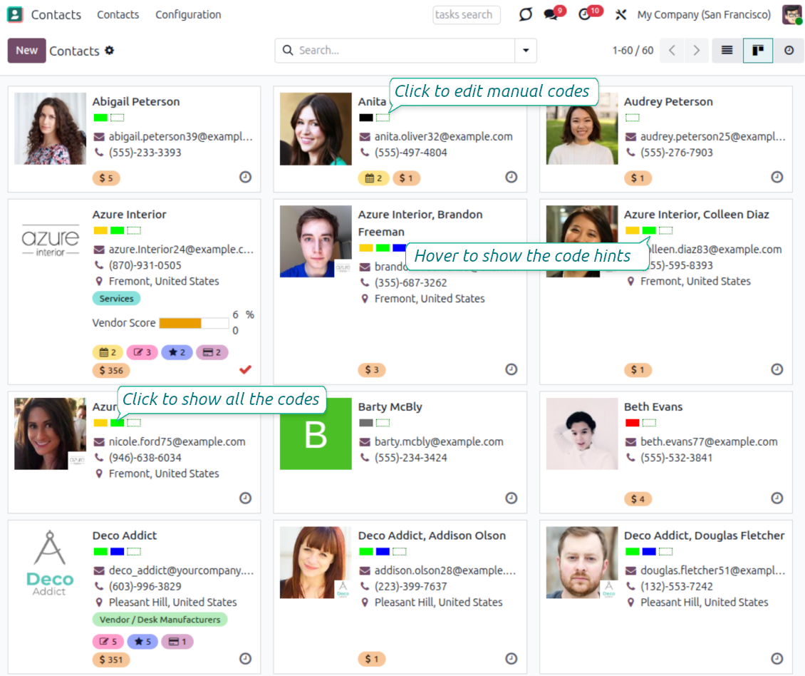 Kanban color codes management