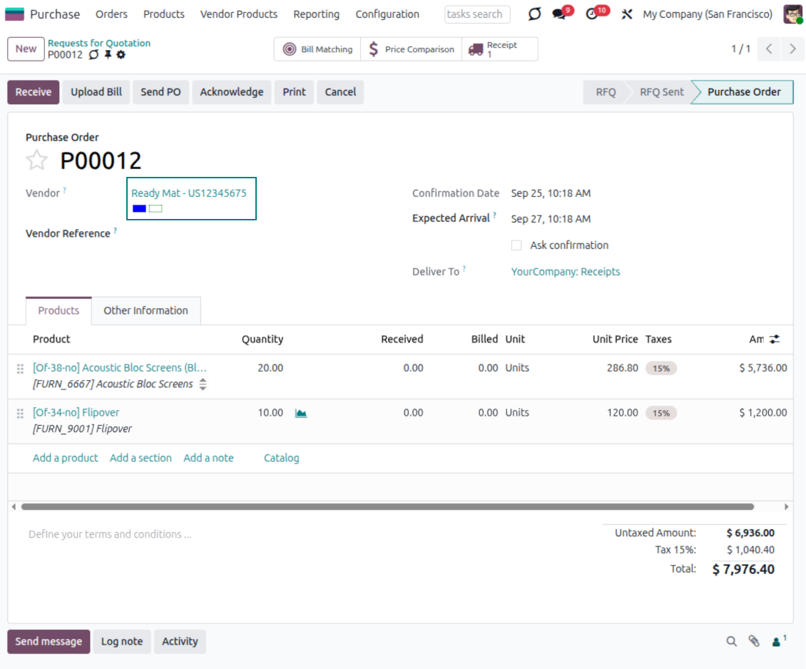 Supplier color codes