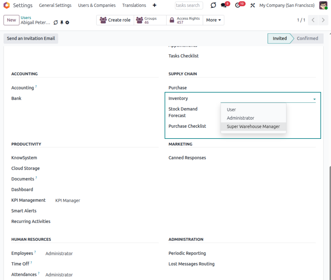 Odoo super warehouse manager