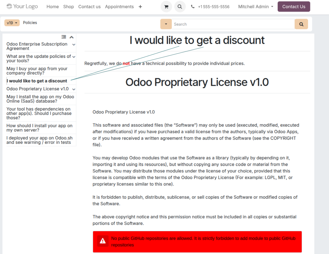 Documentation Builder table of contents generated from article headers for fast website navigation