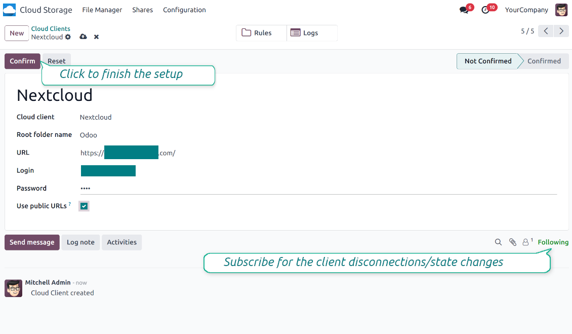 Integrare ownCloud / Nextcloud cu Odoo