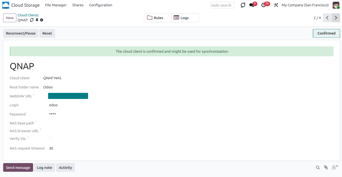 Conexiune QNAP Odoo