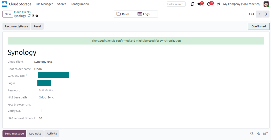 Conexiune Synology Odoo